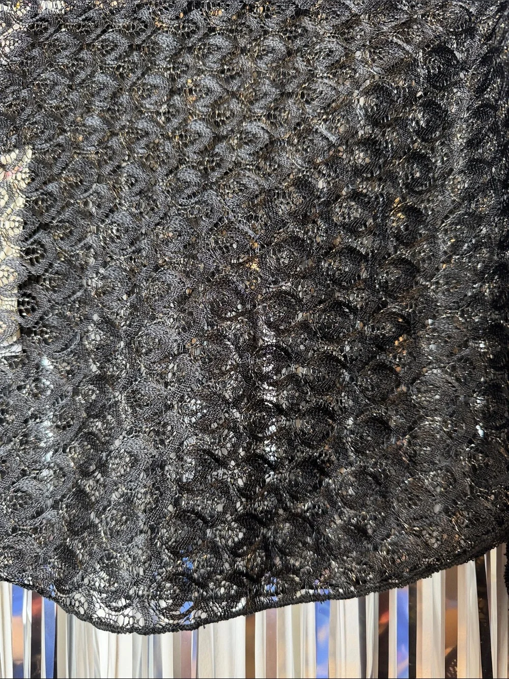 Sheer Black‎ Lace Tie-Side Swim Coverup NEW M